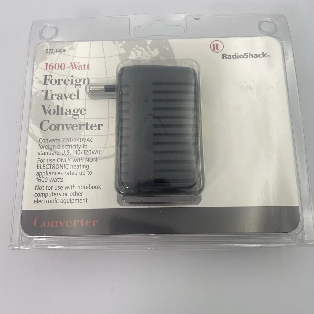FOREIGN TRAVEL VOLTAGE CONVERTER 1600 Watt‎ Radio Shack #273-1404 NIP